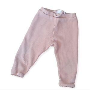 Zara Baby Waffle Knit Pink Pants Size 6-9 Months